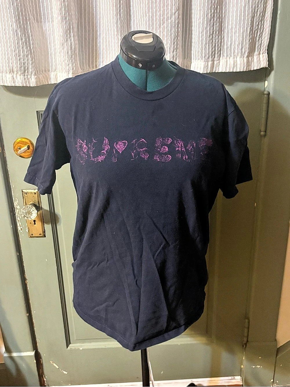 Mens Supreme Overprint Graffiti Design Blue & Purple - Medium